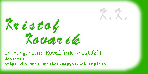 kristof kovarik business card